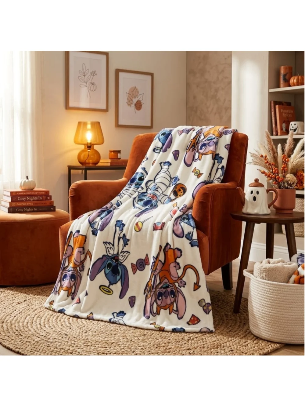 Disney Lilo & Stitch Halloween Plush Throw Blanket Angel Mummy Costume 50x70